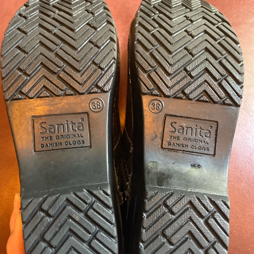 Sanita Clogs Size 38 | Green Faux Croc Leather | Made in Denmark - Picture 2 of 5